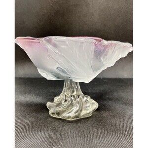Mikasa Walter-Glas  Savior Vivre Pink Tulip 7" Footed  Bowl Made in Germany